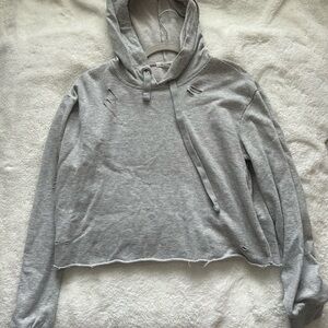 Gray Distressed Women's Hoodie